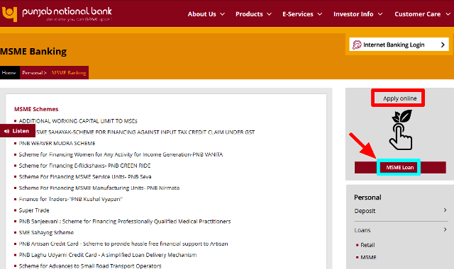 PNB Mudra Online Application Form