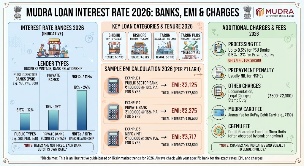 Mudra loan interest rate
